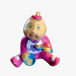 Cabbage Patch Kids Baby Girl Eating 1.75" Mini Doll Vintage 1984